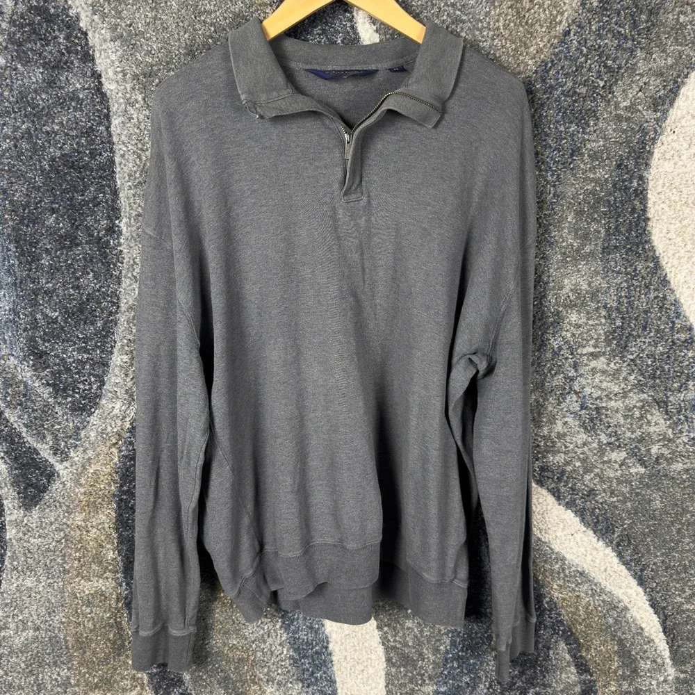 Polo Golf Ralph Lauren Quarter Zip Pullover Mens XL Grey Excellent‎ Pima Cotton
